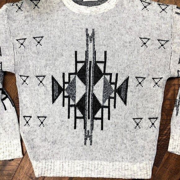 VINTAGE ugly grandpa sweater aztec L - Picture 2 of 4